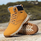 baratos Botas de caminhada-botas de inverno masculinas impermeáveis e isoladas com sola de borracha antiderrapante e forro de pele sintética para caminhadas ao ar livre