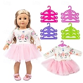 economico Set di Abbigliamento e Accessori per Bambole-Confezione da 20 grucce per vestiti completi per bambole per 18 vestiti per bambole: il design unico trattiene la parte superiore &amp;fondo in una volta compresi abiti pantaloni camicie gonne &amp;accessori