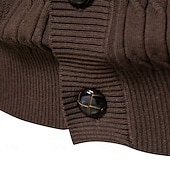 economico Maglioni e Cardigan Elite da Uomo-Per uomo Cardigan Maglia Patchwork Cerniera Tinta unica Colletto arrotolato Maglieria Elegante Scuola Allenamento Abbigliamento Autunno Inverno Rosso marrone Nero S M L