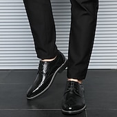 cheap Formal-Men&#039;s Classic Brown Brogue Oxford Dress Shoes – Faux Leather Lace-Up Formal Footwear for Office &amp; Events