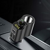 preiswerte Bluetooth Auto Kit/Freisprechanlage-FM-Transmitter BT 5.0 Auto-Kit Freisprecheinrichtung Auto-Musik-Player Zigarettenanzünder-Splitter Dual-USB-Autoladegerät