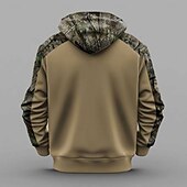 baratos moletons 3d masculinos-Homens Moletom Marrom 1# Marrom 2# Marrom 3# Com Capuz Côr Camuflagem camuflagem Impressão 3D Legal Outono Inverno Roupa Moletons Moletons