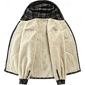 levne fleecové mikiny-Pánské Mikina na zip Mikina s kapucí na zip Fleecová bunda Černá Rubínově červená Světle modrá Kapuce Pléd Zapni Kapsy Sporty a outdoor Denní Dovolená Polyester Šik ven Základní Na běžné nošení