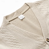 baratos Suéteres básicos-Homens Moletom Jaqueta de suor Preto Azul Marinha Cáqui Cinzento Decote V Tecido Bolsos Trabalho Desportos e Ar livre Casual Roupa de rua Básico Casual Primavera &amp; Outono Estações Cruzadas Roupa