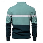 economico Maglioni e Cardigan Elite da Uomo-Per uomo Felpa Maglione Maglieria A Coste Maglia Top Regolari Collo ripiegato Casual Quotidiano Abbigliamento Primavera &amp; Autunno Bianco Verde S M L
