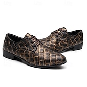 economico Semi-formale-scarpe oxford da uomo in similpelle con motivo intrecciato e design allacciato - calzature formali eleganti per lavoro, matrimoni ed eventi speciali