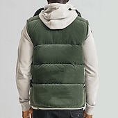 economico Capispalla Elite da Uomo-Per uomo Gilet in pile Gilet da esterno Gilet Punk Attivo Autunno Inverno Poliestere Tinta unica Dolcevita Nero Marrone chiaro Verde militare Gilet
