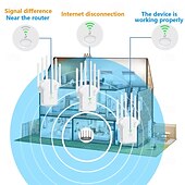 cheap Wireless Routers-1200Mbps WiFi Repeater Wireless WiFi Signal Repeater Dual-Band 2.4G 5G Network Amplifier WPS Router