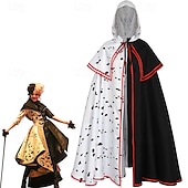abordables Disfraces de mujer-Ciento un dálmatas Cruella de Vil Traje de cosplay Capa Clásico Cosplay de película for Hombre Mujer Adulto Navidad Víspera de Todos los Santos Carnaval Evento / Fiesta