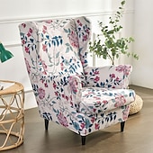 cheap Wingback Chair Cover-Stretch Printed Wingback Chair Cover Armchair Cover Durable and Elastic Slipcover with Stylish Print Design Perfect for Protecting and Refreshing Your Wingback Chair Ideal for Home Decor