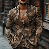economico Blazer Stampati da Uomo-Per uomo Mimetico Manica Lunga Collo ripiegato Casual Militare All&#039;aperto Streetwear Quotidiano Bottoni Stampa 3D Multi-tasche