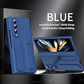 お買い得  サムスン用ケース-電話 ケース 用途 Zフォールド7 Zフォールド6 Z Fold 5 Z Fold 4 Z Fold 3 バックカバー スタンド付き 耐衝撃 レトロ風 PC シリコーン