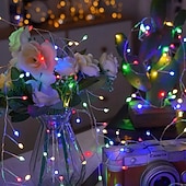 お買い得  ソーラーストリングライト-ソーラーパワー爆竹ストリングライト 6m 200LED - 屋外ガーデン芝生装飾、エネルギー効率の高い銅線とソーラーバッテリー、庭、窓、フェンス、木の照明に最適