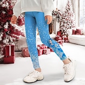 abordables pantalones navideños para niños-Chica 3D Graphic Caricatura Pantalones navideños Pantalones Polainas Primavera Otoño Activo Básico Niños 4-12 años Exterior Casual Diario Ajuste regular