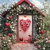 رخيصةأون لافتات المرآب والباب-زينة الزفاف الخارجية أغطية الأبواب نسيج الأبواب ستارة الأبواب الزينة خلفية لافتة الأبواب الأمامية لمنزل المزرعة قلوب