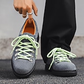 abordables Baskets-chaussures de randonnée en daim marron pour hommes - style vintage avec design à lacets roses et semelle durable pour les aventures en plein air