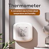 abordables Electrodomésticos-Sensor de temperatura y humedad inteligente Tuya Wifi/Zigbee, termómetro higrómetro para interiores con pantalla LCD, compatible con Alexa y Google Home