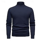 abordables Pull col rond-Homme Pull Pull en tricot A côtes Tricoter Normal Tricoté Plein Col Roulé Mode Décontractées Usage quotidien Rendez-vous Vêtement Tenue Automne hiver Noir Blanche S M L
