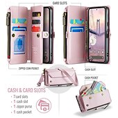 cheap Other Phone Case-Phone Case For Google Pixel 9 Pro Pixel 9 Pro XL Pixel 8 Pro Pixel 8 Pixel 9 Wallet Case Magnetic Zipper Support Wireless Charging Retro TPU PC