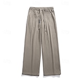 economico Pantaloni della tuta-Per uomo Pantaloni di velluto a coste Pantaloni Pantaloni casual A cordoncino Vita elastica Gamba dritta Liscio Comfort Caldo Lunghezza intera Esterno Informale Giornaliero Sportivo Di tendenza Nero