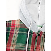 abordables camisas de franela-Men's Shirt Flannel Shirt Overshirt Christmas Shirt Black Green Coffee Long Sleeve Plaid Hooded Outdoor Street Clothing Apparel Fashion Casual Comfortable