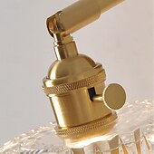 abordables Apliques de pared para interior-Lámparas de pared retro con pantalla de vidrio de 1 luz, apliques de pared ajustables de latón para interiores, luces de montaje en pared nórdicas para baño, pasillo, dormitorio, accesorio de
