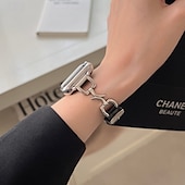 cheap Apple Watch Bands-Leather Link Compatible with Apple Watch band 38mm 40mm 41mm 42mm 44mm 45mm 49mm Metal Clasp Adjustable PU Leather Strap Replacement Wristband for iwatch Ultra 2 Series 9 8 7 SE 6 5 4 3 2 1