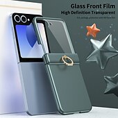 Недорогие Чехлы для Samsung-Чехол для телефона для Samsung Galaxy Z Flip 6 Z Flip 5 Задняя Обложка Кольцевой Застежка Ударопрочный Ретро PC