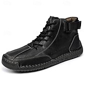 economico Stivaletti alla caviglia-stivaletti casual da uomo in similpelle marrone - design con lacci, cinturino regolabile e suola antiscivolo per il comfort quotidiano