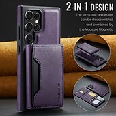 halpa Samsung-kotelot-puhelin Etui Käyttötarkoitus S24 Ultra S24 Plus S24 S23 Ultra S25 Ultra Takakuori Tuella Magneetti Tukee langatonta latausta Retro TPU PU-nahka