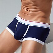 preiswerte Boxershorts für Herren-Herren 1 pc Unterwäsche Boxer Boxer-Shorts Patchwork Polyester Atmungsaktiv Weich Komfortabel Farbblock Mittlere Hüfthöhe Gelb Rote