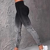 abordables Leggings et collants de yoga-Pantalon de yoga Leggings de yoga Femmes Yoga Entraînement en salle Pilates Collants Taille haute Teinture par nouage Automne Des sports Tenues de Sport Élastique Mince Noir Blanche