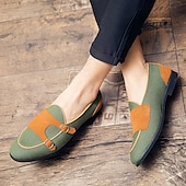 cheap Semi-Formal-Men&#039;s Loafers &amp; Slip-Ons Penny Loafers Suede Nylon Comfortable Slip Resistant Loafer Buckle White Green Color Block