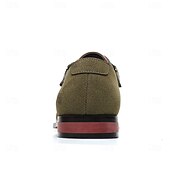 economico Semi-formale-scarpe da uomo con cinturino alla caviglia in pelle sintetica e pelle scamosciata bicolore – eleganti scarpe eleganti con fibbia per occasioni formali