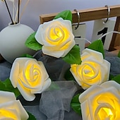 baratos Luzes de fio USB-Luzes de corda de fada rosa simulada 10/20 led usb/bateria alimentadas por luzes de guirlanda de natal casamento dia dos namorados jardim varanda decoração de casa luzes penduradas