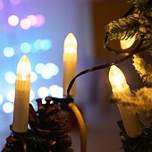 お買い得  クリスマスのあかり-20LED キャンドルストリングライト USB 電源 LED 温白色 クリップオン フレームレス コーンキャンドル 新年 ホリデー ファミリー パーティー ホリデー ホーム クリスマスツリー デコレーション ライト