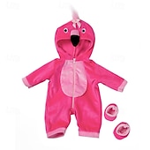 preiswerte Puppenbekleidungs- und Zubehörsets-Anzug + Schuhe Puppen-Outfit für 18 Zoll 43cm Babypuppe süße Pullover Strampler Puppenkleidung