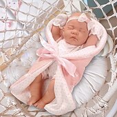 baratos Bonecas-Boneca bebê de 12 polegadas com berço macio para dormir, boneca reborn alive inclui roupas e acessórios, mamadeiras, primeiras bonecas para crianças de 36 meses ou mais