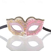 levne Maska-Fantom opery Arlecchino Arlecchina Karnevalová maska Benátská maska Columbina Dospělé Dámské Poloviční obličej Párty Plesová maškaráda Karneval v Benátkách předvečer Všech svatých Karneval Mardi Gras