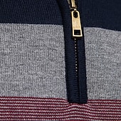 economico Maglioni e Cardigan Elite da Uomo-Per uomo Felpa Maglione Maglieria A Coste Maglia Top Regolari Cerniera Blocco di colori Collo ripiegato Maglieria Neutro All&#039;aperto Abbigliamento Primavera &amp; Autunno Nero Blu marino S M L