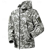 billiga Fleece &amp; 3 i 1-jackor-Herr Vandringsjacka Utomhus Kamouflage Vindtät Dragkedja fram Lättviktsjacka Helöppnande blixtlås Camping / vandring / grottforskning Mörkgrå Skog grön Svart kamouflage Svart Armégrön