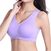 economico Reggiseni sportivi &amp; gilet-Per donna Reggiseno Intimo / Maglia Intima Top reggiseno Comodo Traspirante Resistente agli urti Imbottitura rimovibile Senza ferretto Semplice Sport Abbigliamento sportivo Rosa chiaro Blu chiaro