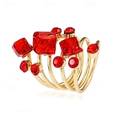abordables Anillos de mujer-Anillo de cóctel en espiral bohemio chic para mujer con piedras preciosas variadas: perfecto para fiestas y uso diario