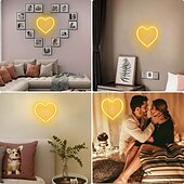 cheap Neon LED Lights-Pink Heart Neon Sign LED Light Battery Operated / USB Powered Table and Wall Decor Lamp for Dorm Girl&#039;s Room Mothers Day Valentine&#039;s Day Party Birthday Home Christmas Decoration