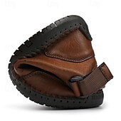 economico Stivaletti alla caviglia-stivaletti casual da uomo in similpelle marrone - design con lacci, cinturino regolabile e suola antiscivolo per il comfort quotidiano