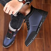 baratos Ténis para Homem-tênis casuais masculinos forrados e quentes de inverno – sapatos de cano alto com cadarço à prova d&#039;água e forro de pelúcia, sola antiderrapante, ideal para atividades ao ar livre e clima frio
