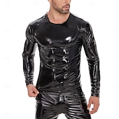 olcso Fényes-Zentai öltöny Bőrruházat Pulóver Farsangi jelmez Férfi Fényes fém Ruha mert Teljesítmény Klub Rúdtánc Mindszentek napja Farsang Felnőttek
