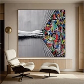 levne Umělecké malby-graffiti umění olejomalba ručně malované abstraktní umění paměť graffiti street art malba ručně malovaný pop art olejomalba zeď umění karikatura olejomalba pro obývací pokoj dekorace na stěnu ložnice