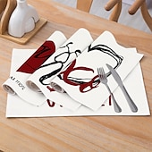 economico Tovagliette-set di 4 tovagliette per San Valentino romantiche e decorative con motivi a forma di cuore o rosa resistenti e resistenti al calore perfette per aggiungere un tocco d&#039;amore all&#039;arredamento della tua