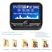 お買い得  車用Bluetoothキット/ハンズフリー-bc32 車用 FM トランスミッター ブルートゥース MP3 プレーヤー ワイヤレス ハンズフリー 1.8 インチ LCD スクリーン付き 携帯電話充電器用
